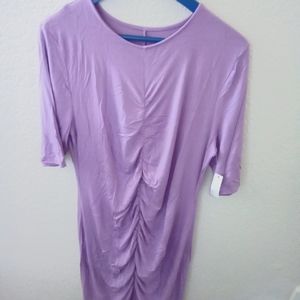 Daily Ritual Women's Lilac Front Ruched Jersey Dress, Size XL